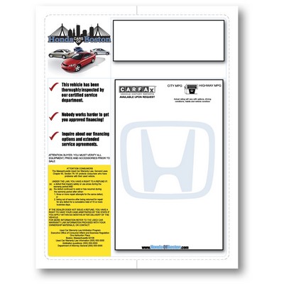 Full Color Custom Paper-Bak™ LASER-FORMS™ (1 Up Per Sheet 8½"x11")